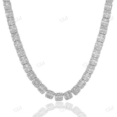 Classic Design Diamond Baguette Miami Cuban Chain hip hop jewelry CustomDiamJewel