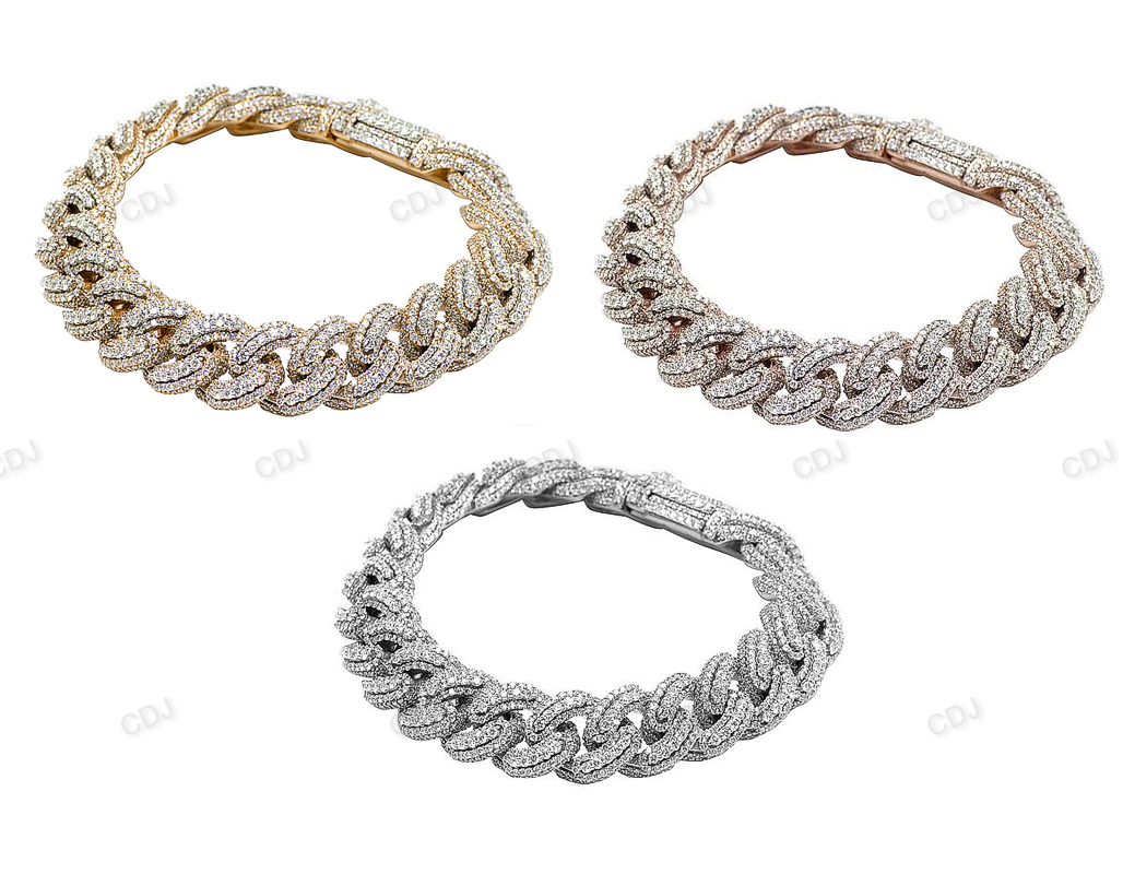 14MM VVS Moissanite Bold Miami Cuban Bracelets hip hop jewelry customdiamjewel