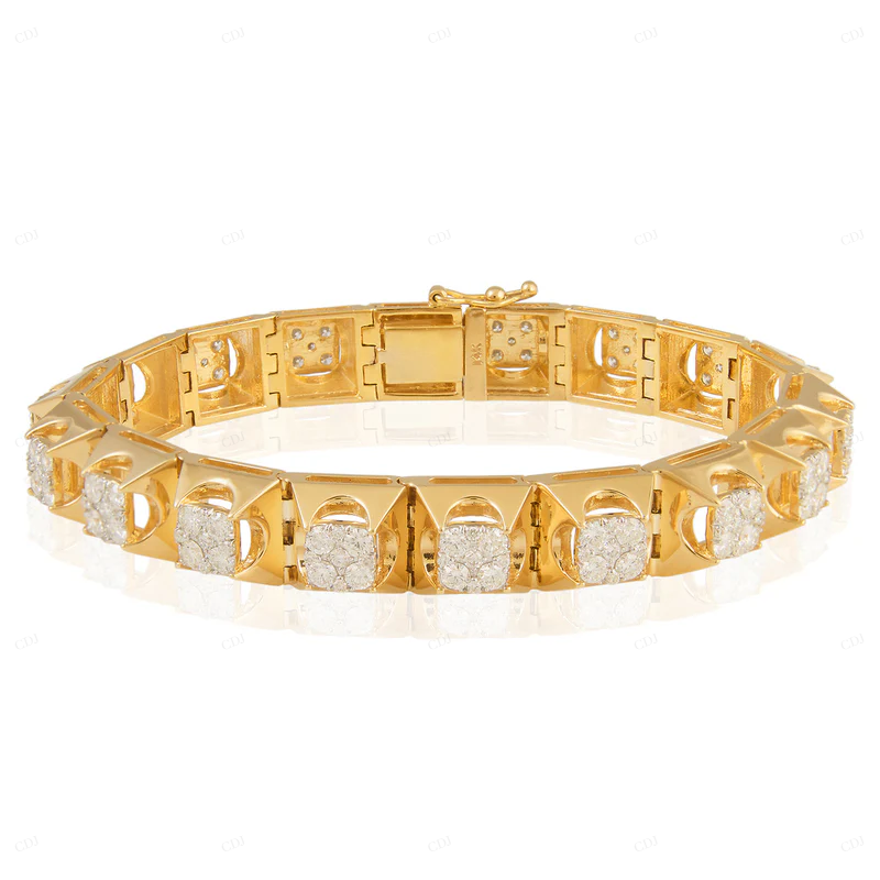 VVS Moissanite 14K Yellow Gold Tennis Bracelet CustomDiamJewel