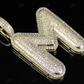 1.4" 1.10 CTW 14K Gold Real Diamond Initial M Letter Pendant CustomDiamJewel
