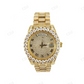 Moissanite Diamond Gold Tone Automatic Stainless Steel Watch customdiamjewel