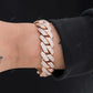 Rose Gold Plated Full Ice Out Hip Hop Rapper Style Cuban Bracelet hip hop jewelry CustomDiamJewel
