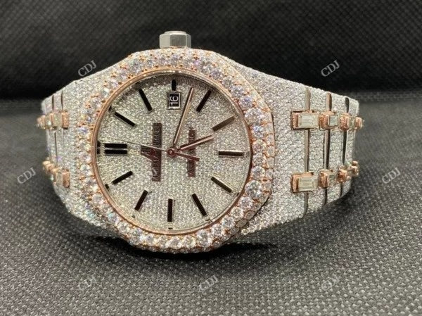 Full Iced Out Audemars Piguet Royal Oak Moissanite Watch customdiamjewel