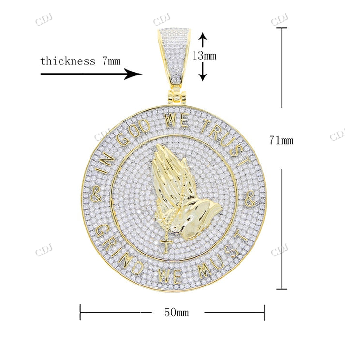 Hip Hop Iced Out Gold Plated Customized Moissanite Diamond Pendant hip hop jewelry CustomDiamJewel