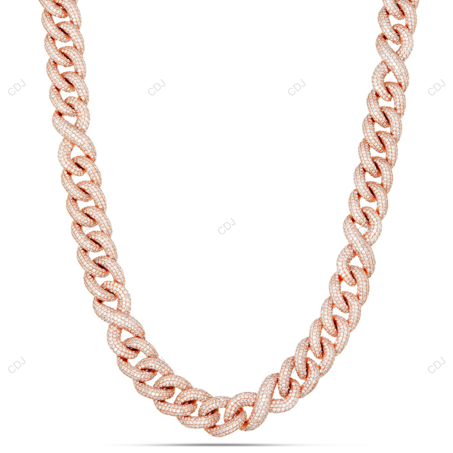 VVS Moissanite 925 Silver Infinity Cuban Link Chain CustomDiamJewel