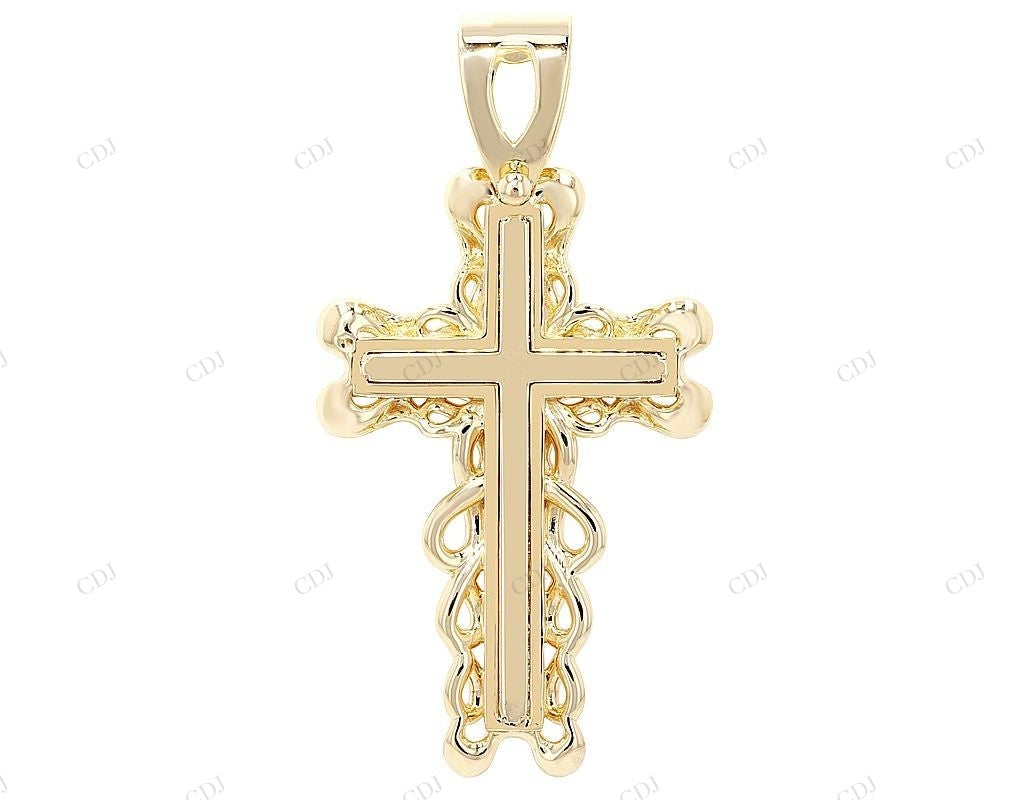 10K Yellow Gold Jesus Crucifix Lab Grown Diamond Cross Pendant Hip Hop Pendent CustomDiamJewel