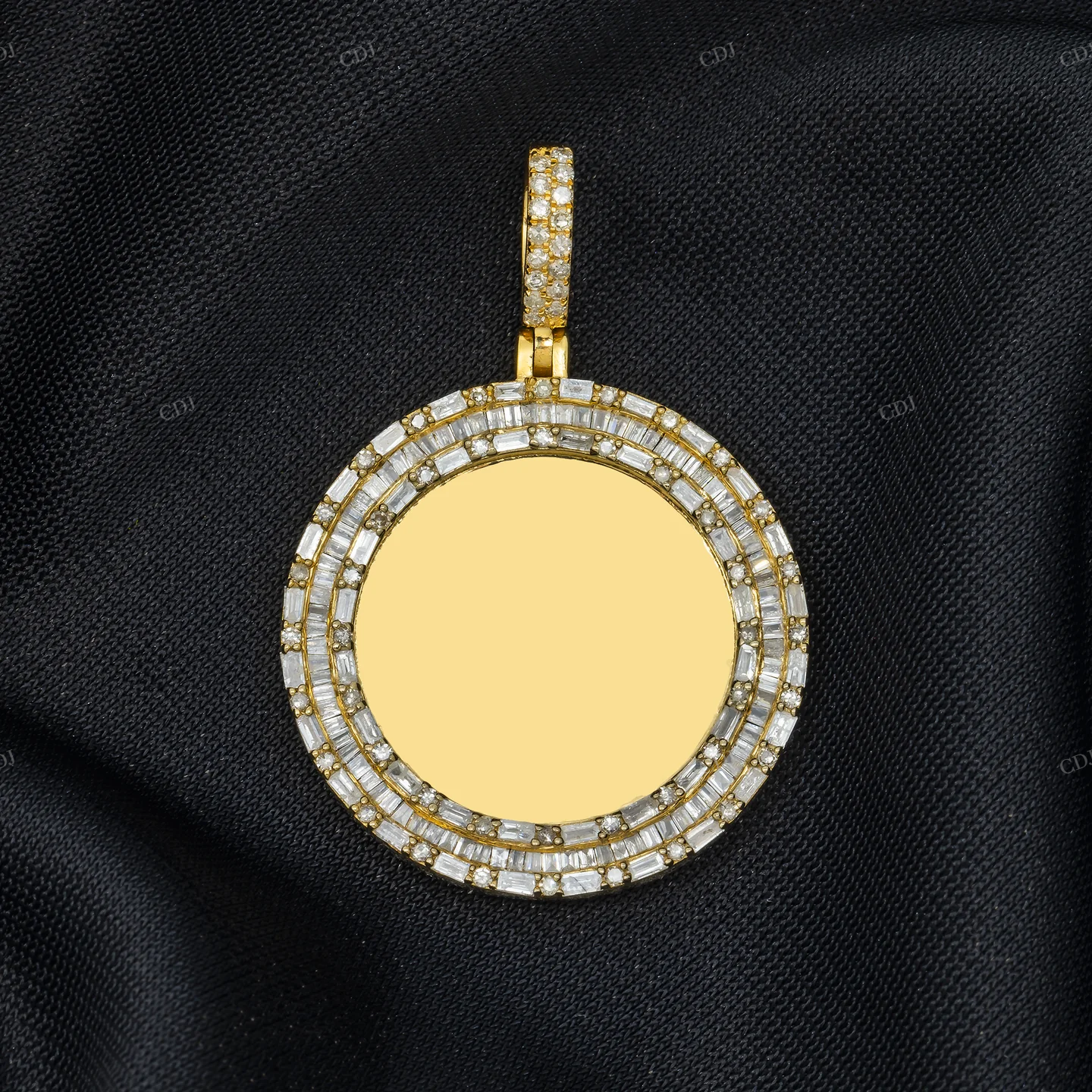 1.90 CTW Baguette And Round Diamond Circle Picture Pendant hip hop jewelry CustomDiamJewel