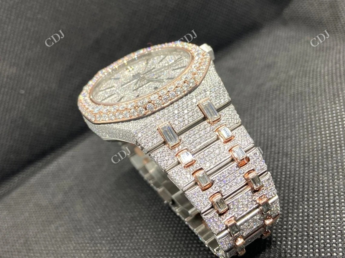 Full Iced Out Audemars Piguet Royal Oak Moissanite Watch customdiamjewel