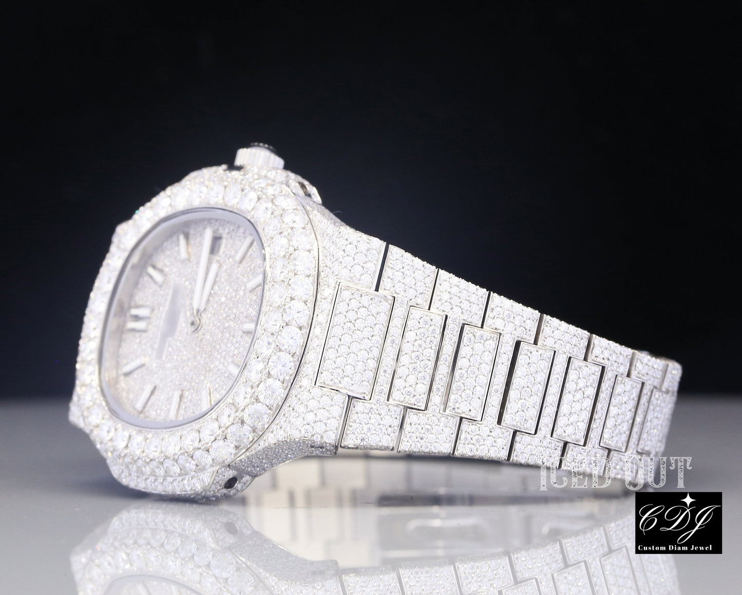 Patek Philippe Moissanite Diamond Wrist Watch customdiamjewel