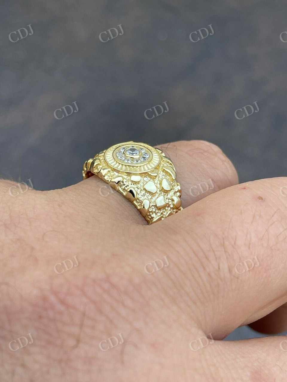 14K Solid Gold Vermeil Hip Hop Ring  customdiamjewel   