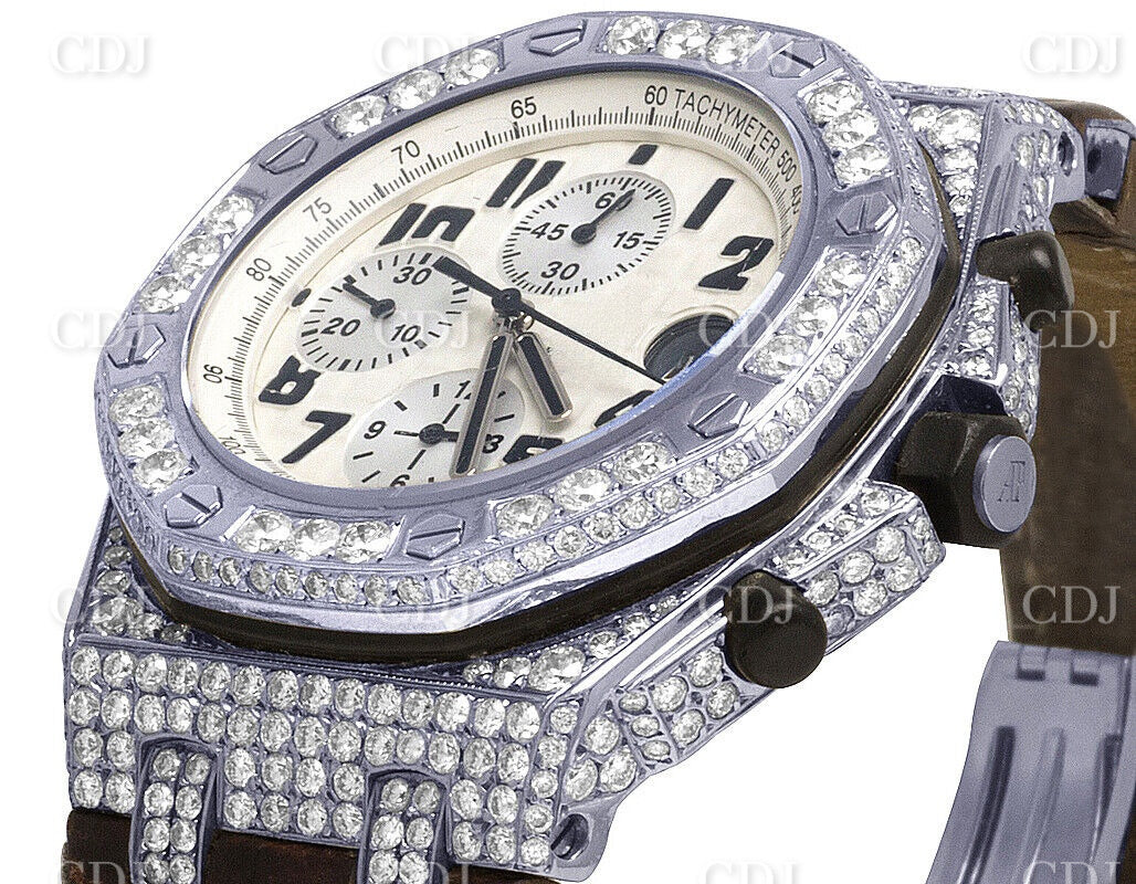 Fully Iced Out Custom Moissanite Bust Down Watch customdiamjewel