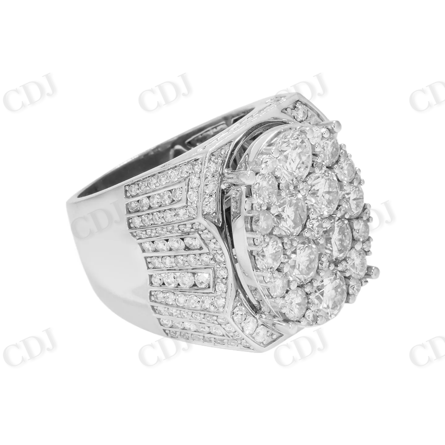 Hip Hop 7.04 CTW Cluster Diamond Statement Ring Hip Hop Ring customdiamjewel