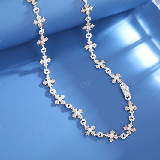 Real VVS Natural Diamond Iced Out Gothic Cross Chain hip hop jewelry CustomDiamJewel