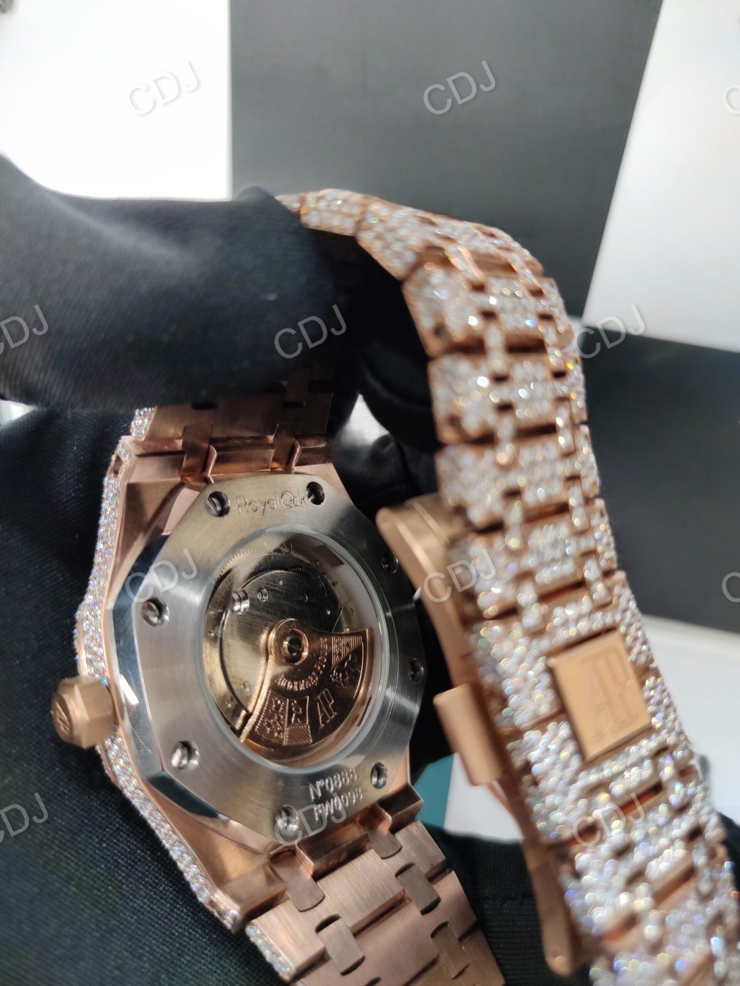 Full Rose AP Round Moissanite Diamond Fully Iced Out Men's Hip Hop Watches customdiamjewel