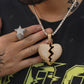 Popular Stitched Broken Heart Hip Hop Pendant hip hop jewelry CustomDiamJewel