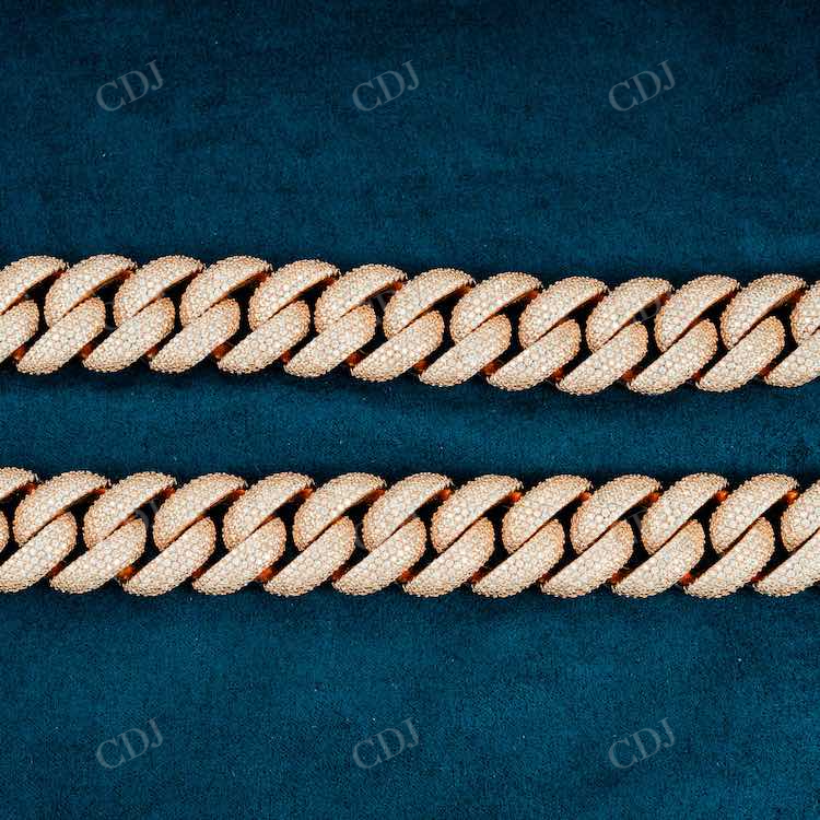 Rose Gold Iced Out Hip Hop Cuban link Chain hip hop jewelry customdiamjewel   