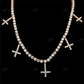 Full Iced Out Diamond Cross Tennis Chain hip hop jewelry CustomDiamJewel