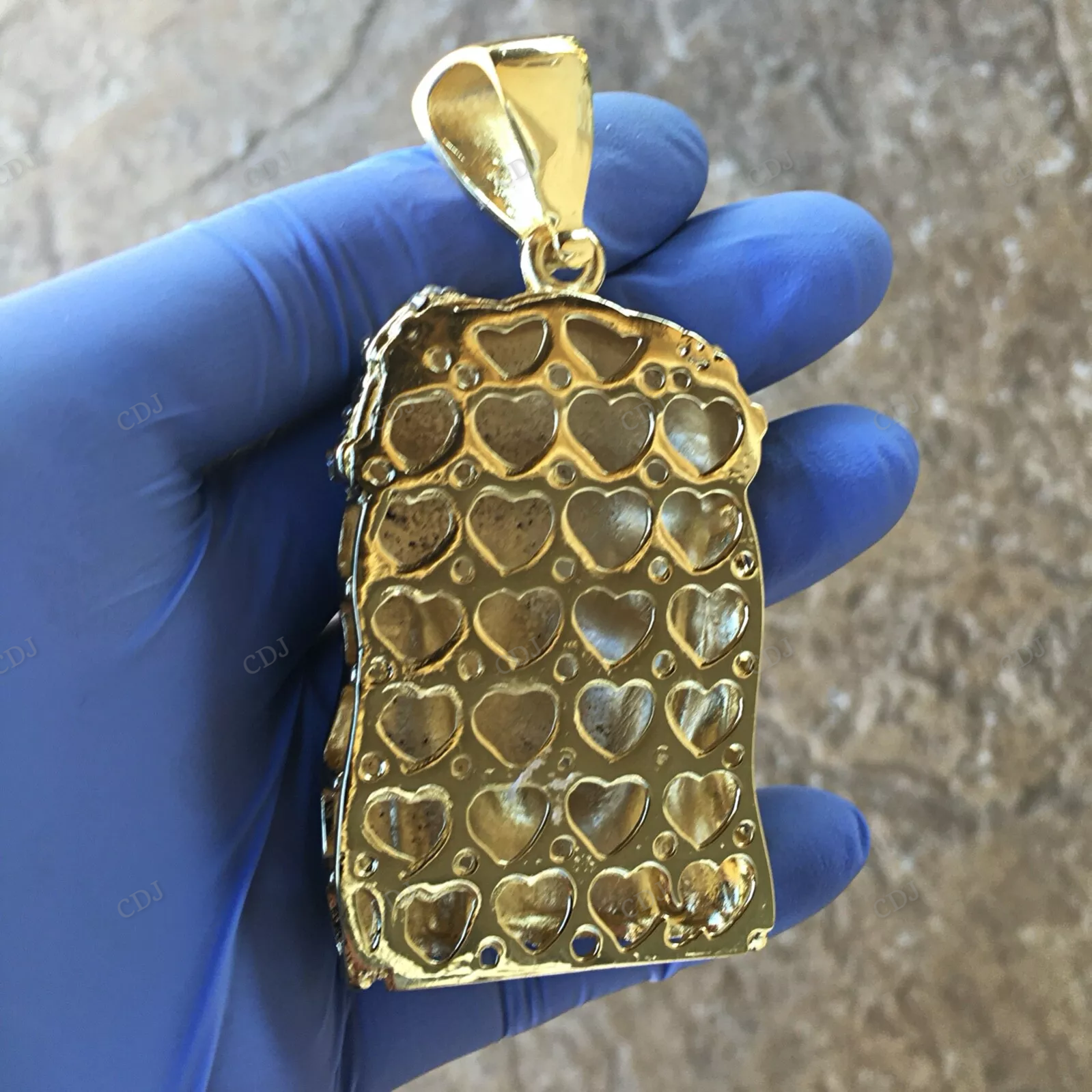 Hip Hop Gold Plated Charm Jesus Head Pendant hip hop jewelry CustomDiamJewel