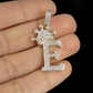 Initial Letter 'E' Crown diamond Custom Pendant in 10k Solid Gold CustomDiamJewel