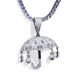 Men's Handmade Moissanite Silver Umbrella Pendant hip hop jewelry CustomDiamJewel