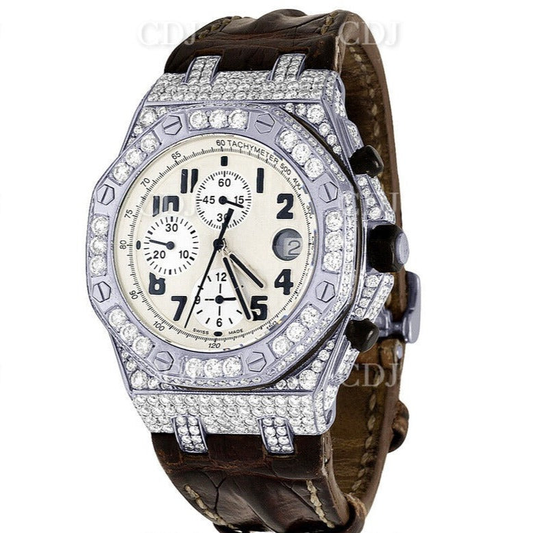 Fully Iced Out Custom Moissanite Bust Down Watch customdiamjewel