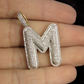 1.4" 1.10 CTW 14K Gold Real Diamond Initial M Letter Pendant CustomDiamJewel
