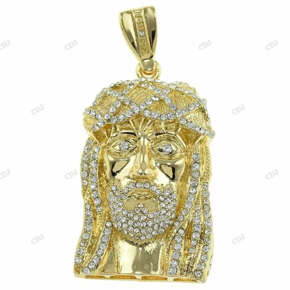 Hip Hop Gold Plated Charm Jesus Head Pendant hip hop jewelry CustomDiamJewel