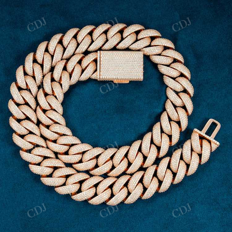 Rose Gold Iced Out Hip Hop Cuban link Chain hip hop jewelry customdiamjewel   