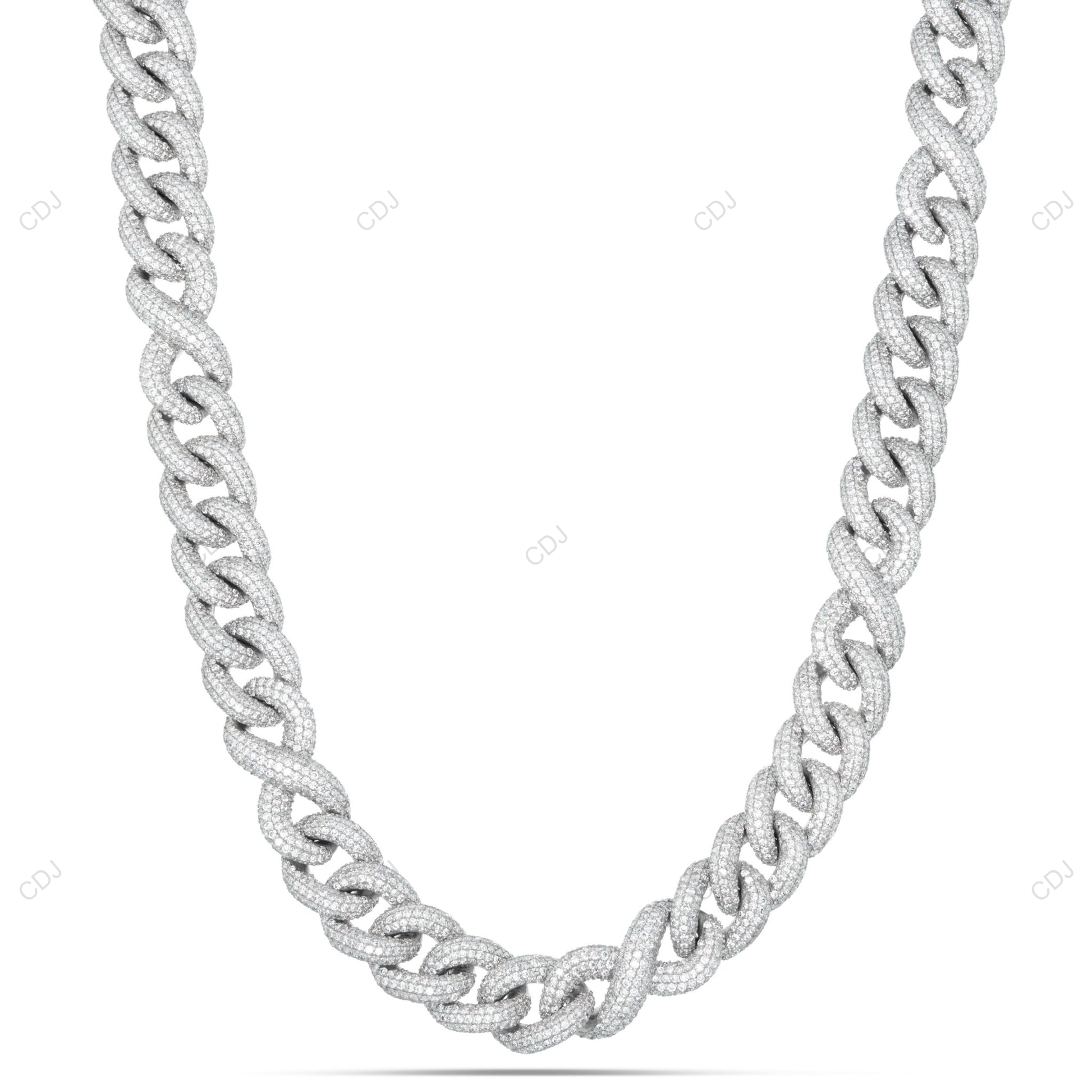 VVS Moissanite 925 Silver Infinity Cuban Link Chain CustomDiamJewel