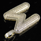 1.4" 1.10 CTW 14K Gold Real Diamond Initial M Letter Pendant CustomDiamJewel