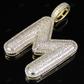 1.4" 1.10 CTW 14K Gold Real Diamond Initial M Letter Pendant CustomDiamJewel