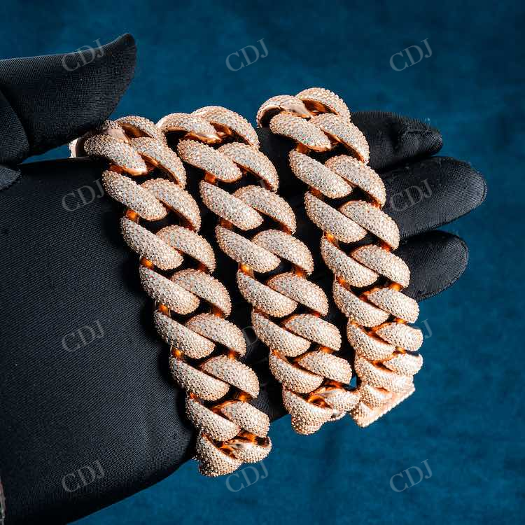 Rose Gold Iced Out Hip Hop Cuban link Chain hip hop jewelry customdiamjewel   