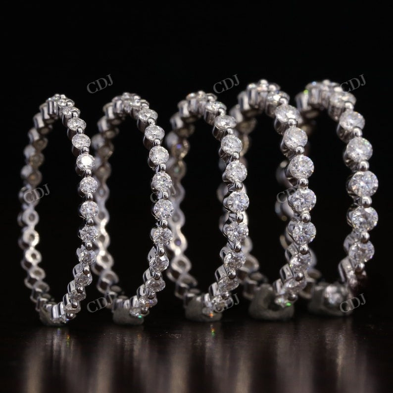 Single Prong Natural Wedding Band Women  customdiamjewel   