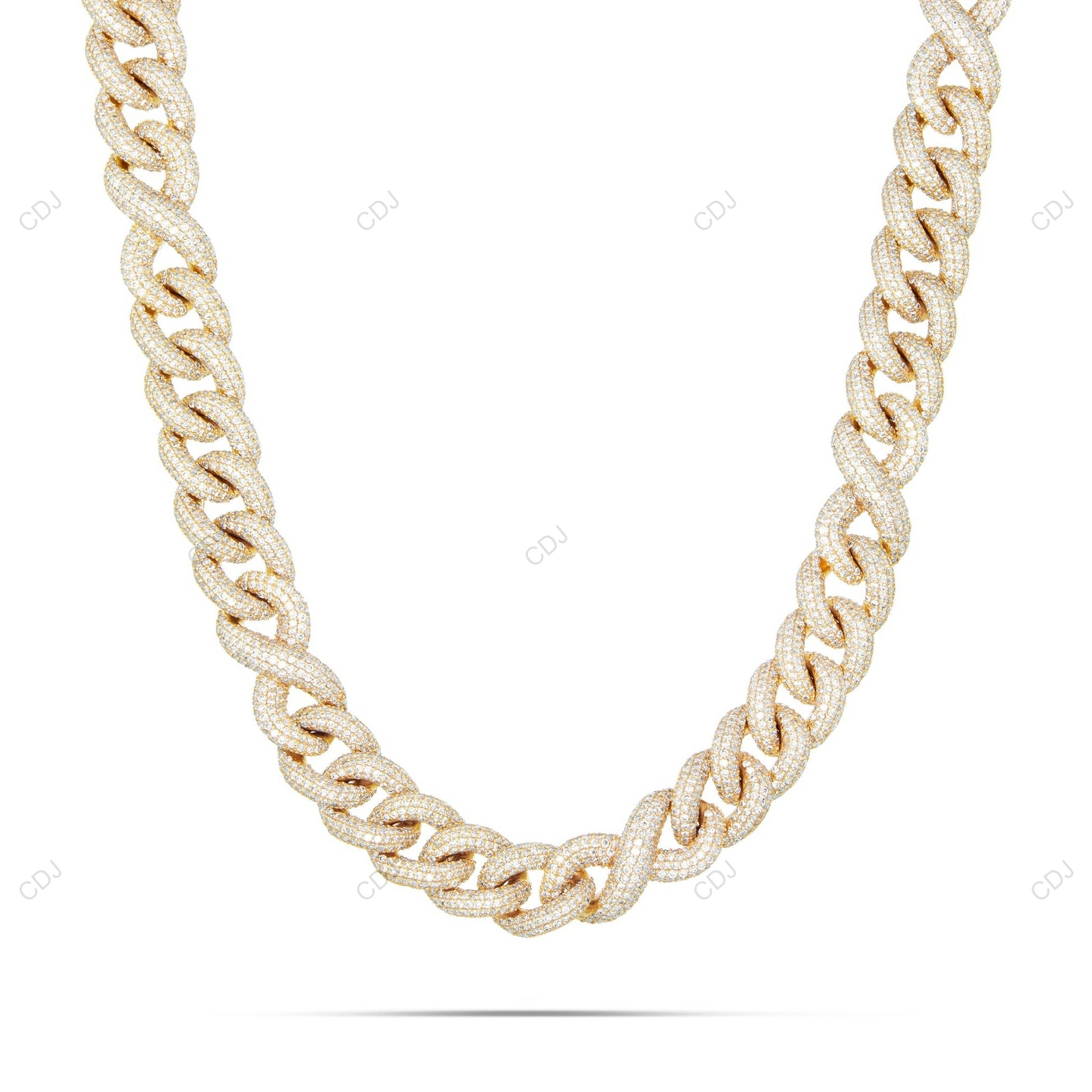 VVS Moissanite 925 Silver Infinity Cuban Link Chain CustomDiamJewel