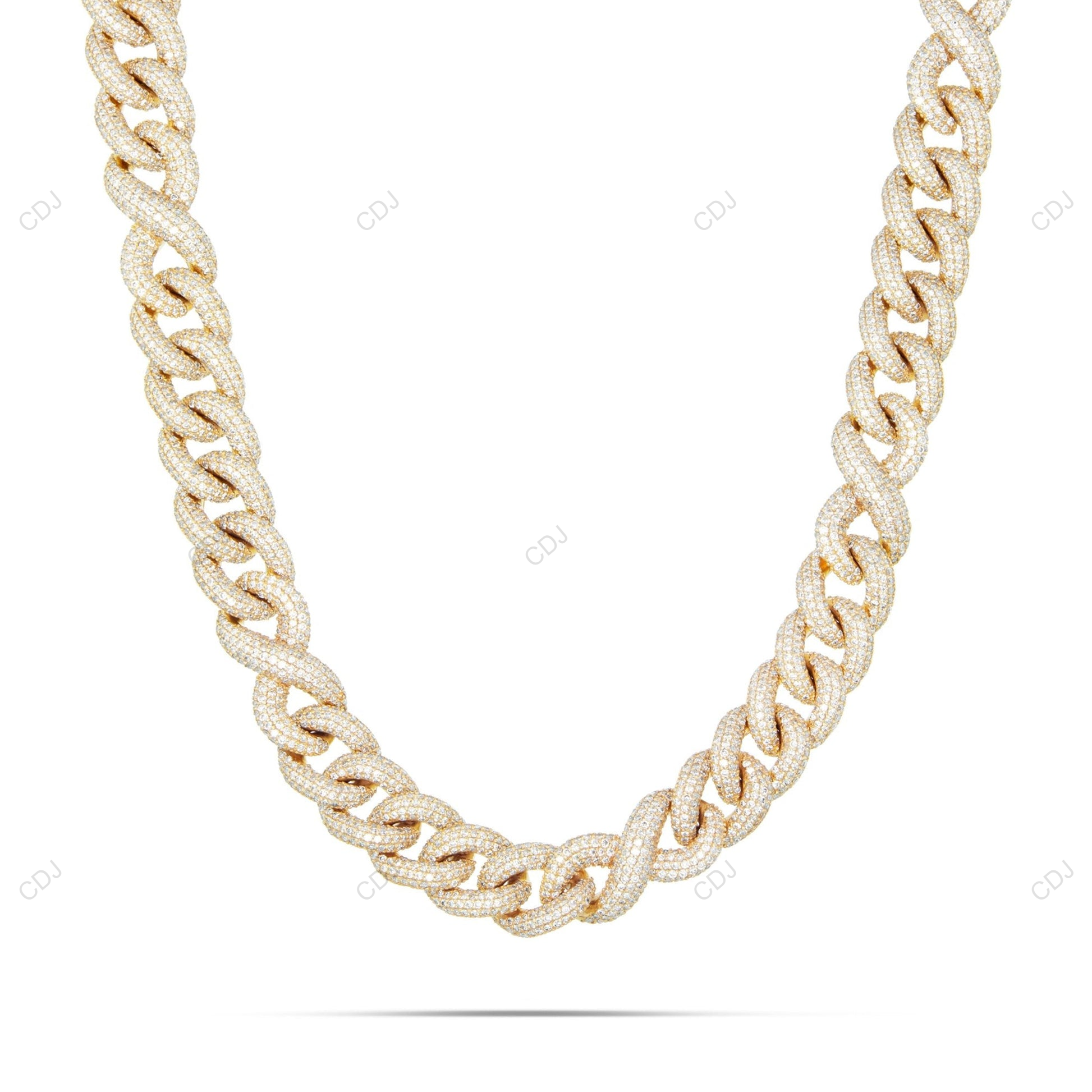 VVS Moissanite 925 Silver Infinity Cuban Link Chain CustomDiamJewel
