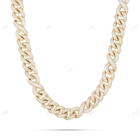 VVS Moissanite 925 Silver Infinity Cuban Link Chain CustomDiamJewel