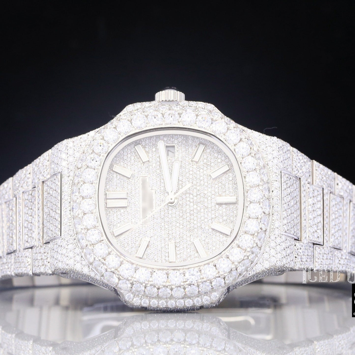 Patek Philippe Moissanite Diamond Wrist Watch customdiamjewel