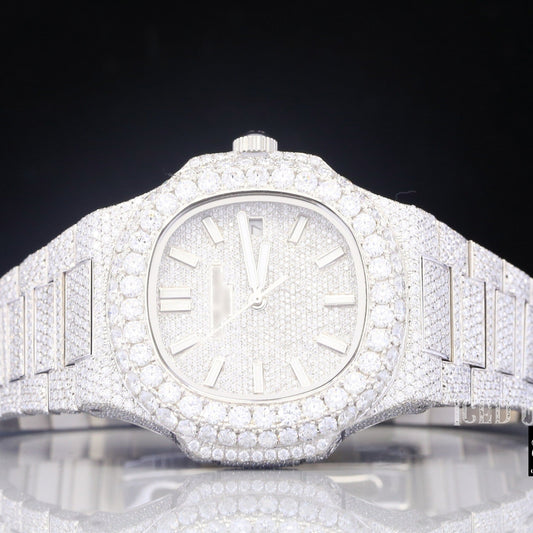 Patek Philippe Moissanite Diamond Wrist Watch customdiamjewel