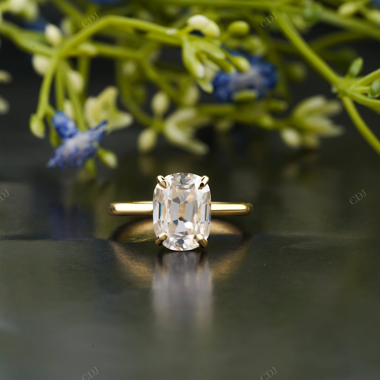 Elongated Cushion Lab-Grown Diamond Ring