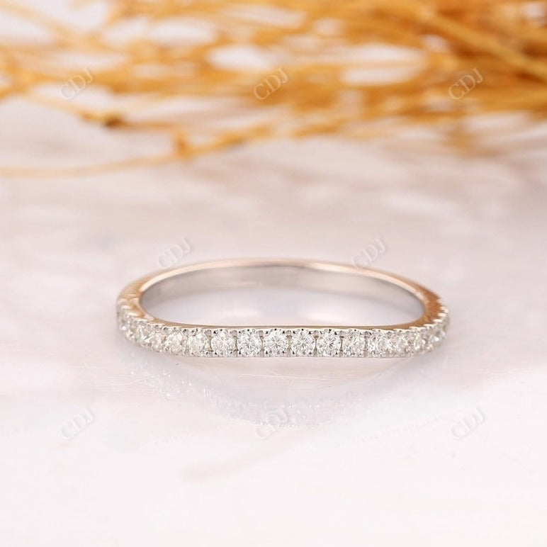 0.32CT Round Natural Diamond Half Eternity Wedding Band  customdiamjewel 10 KT Solid Gold White Gold VVS-EF