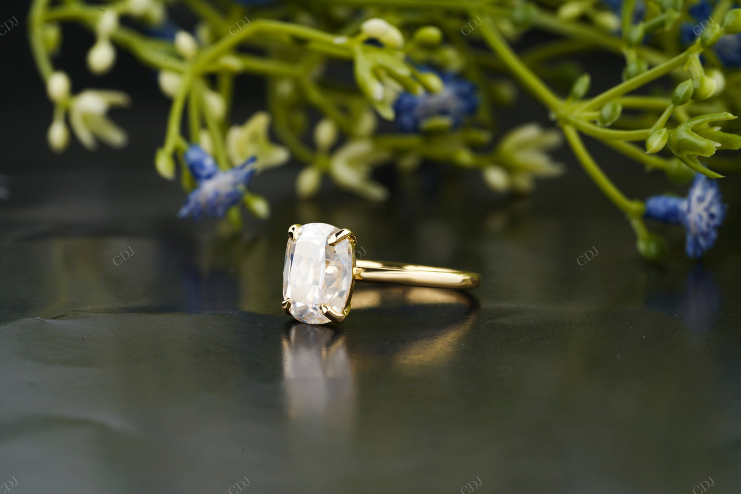 Elongated Cushion Lab-Grown Diamond Ring