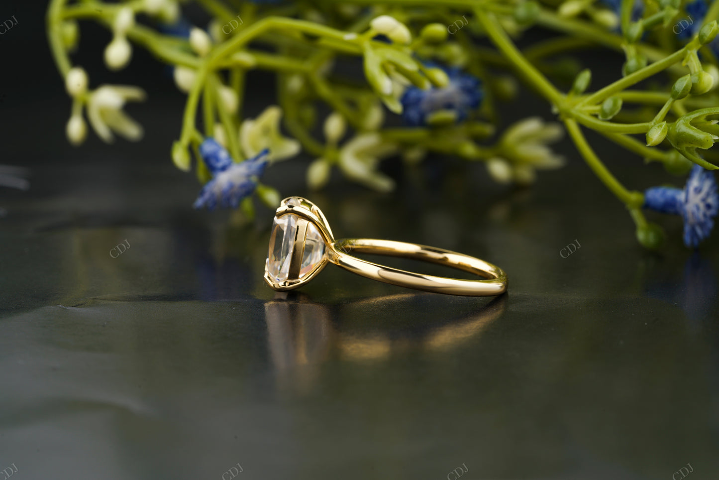 Elongated Cushion Lab-Grown Diamond Ring