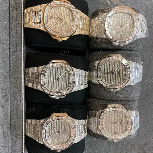 Custom Patek Philippe Diamond Moissanite Watches customdiamjewel