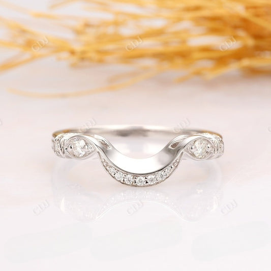 Curved Round Cut Lab Grown Diamond Wedding Band Wedding Band customdiamjewel   