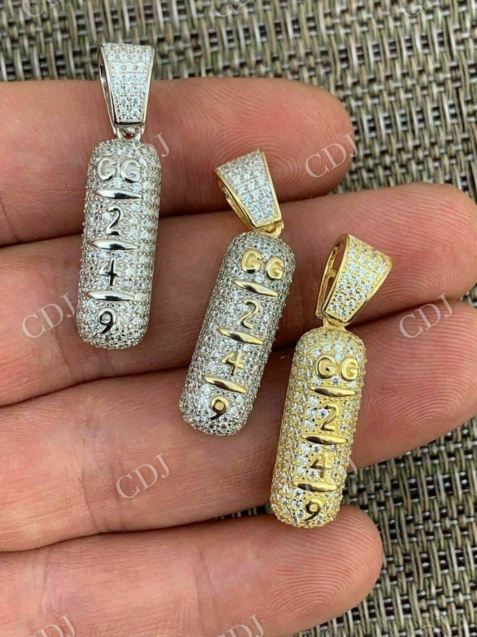 14k Gold XANAX Pill Bar Hip Hop Pendant  customdiamjewel   
