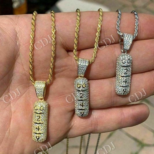 14k Gold XANAX Pill Bar Hip Hop Pendant  customdiamjewel   