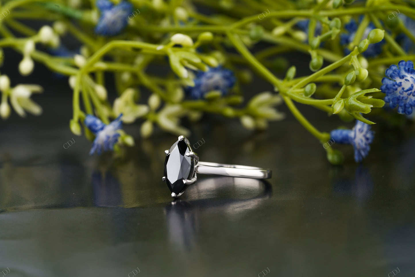 Moissanite Diamond Marquise Solitaire Ring