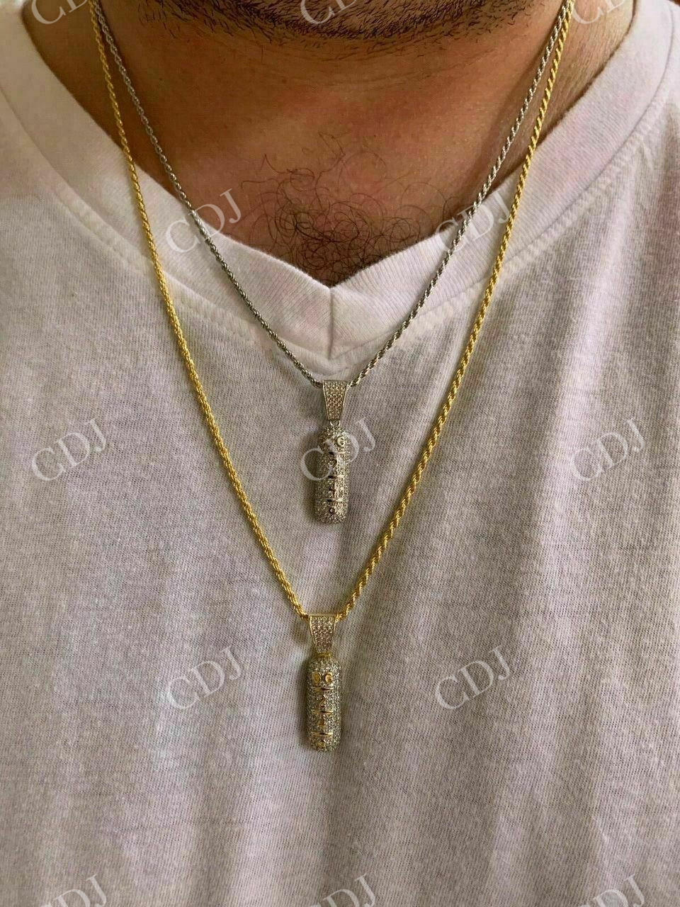 14k Gold XANAX Pill Bar Hip Hop Pendant  customdiamjewel   