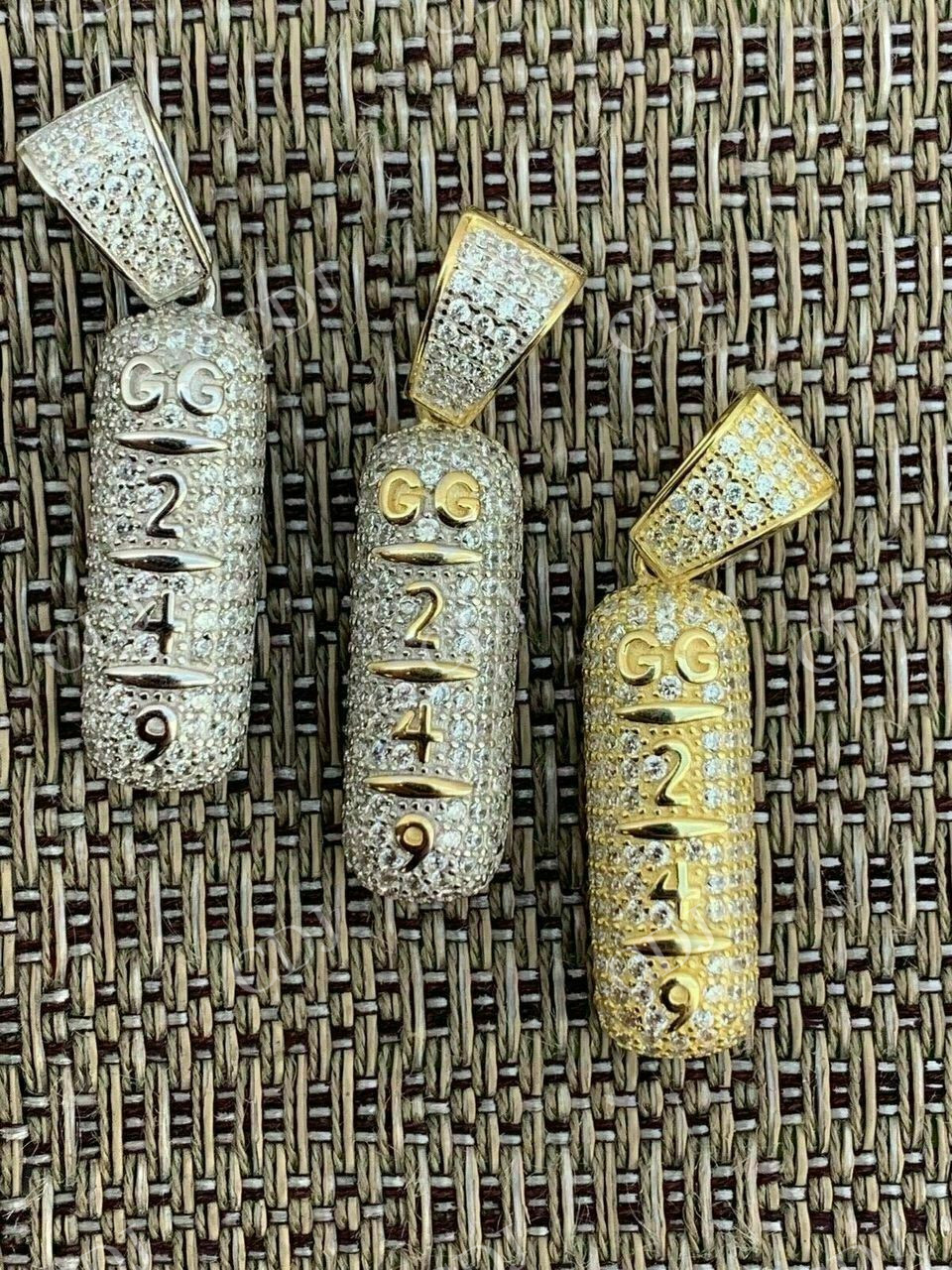 14k Gold XANAX Pill Bar Hip Hop Pendant  customdiamjewel   