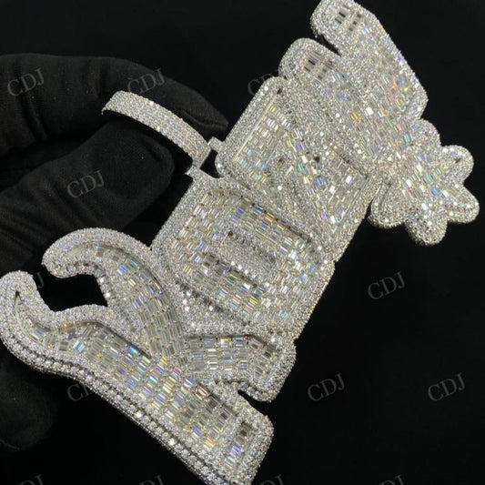 Fully Iced out VVS Baguette Kozy Pendant hip hop jewelry customdiamjewel   